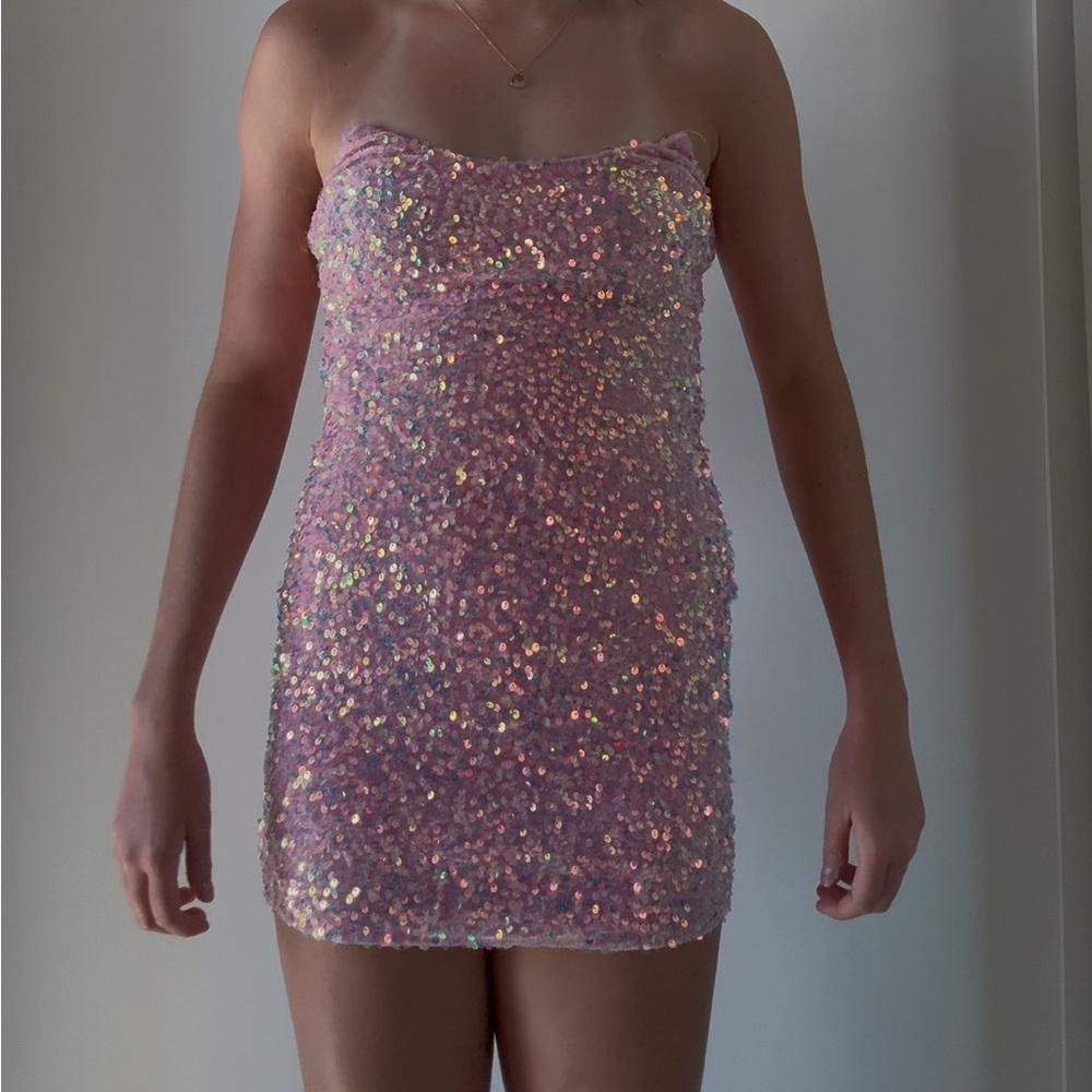 Lucy in the Sky Pink Sequin Bodycon Dress